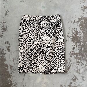 Ann Taylor Black and White Pencil Skirt Knee-Length